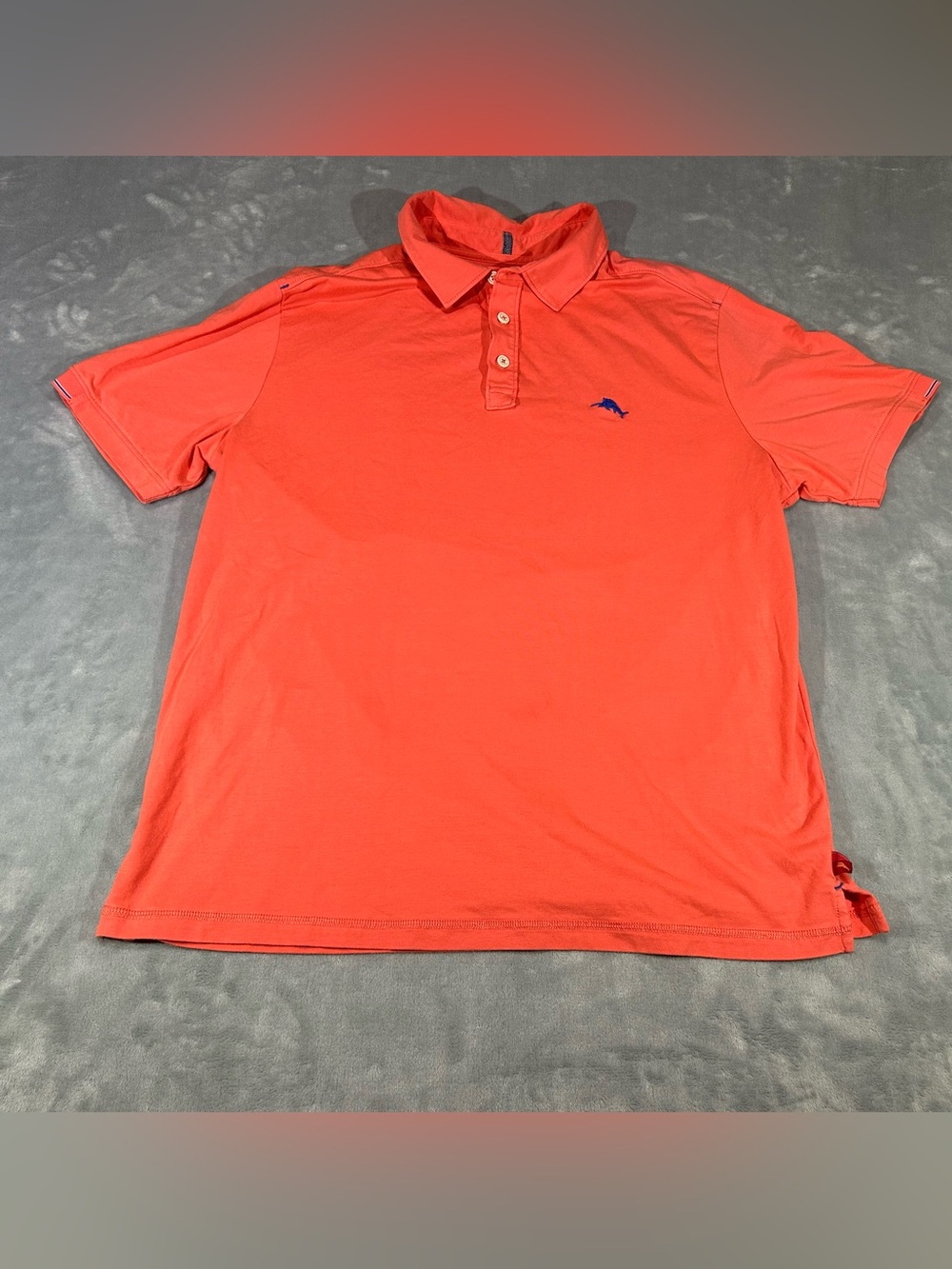 Tommy Bahama Golf Polo Shirt Mens Large Short Sleeve Cotton Coral